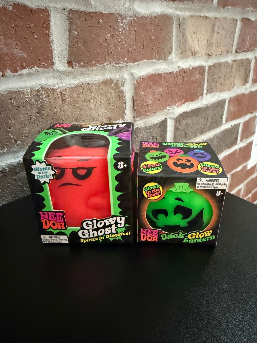 NeeDoh Halloween Glowy Ghost and Jack Glow Lantern Bundle of 2